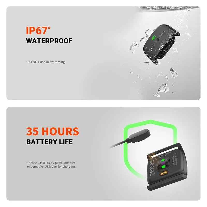 HW9 HRM Sensor Armband Heart Rate Monitor with HR Zones/Calories for Fitness Running BLE5.0 ANT+ for Peloton,Zwift,Wahoo