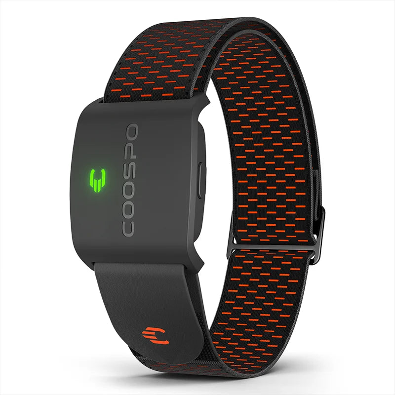 HW9 HRM Sensor Armband Heart Rate Monitor with HR Zones/Calories for Fitness Running BLE5.0 ANT+ for Peloton,Zwift,Wahoo